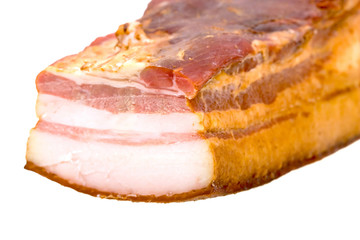 Close-up hunk of fat isolated on white