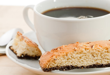 Crisp nutty chocolate biscotti with coffee