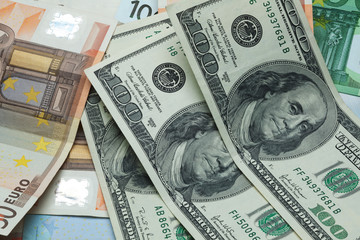 dollars and euros
