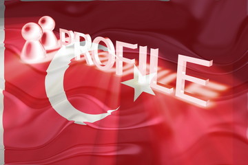 Flag of Turkey wavy profile