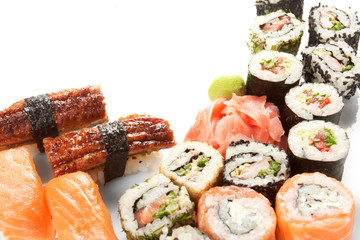 Different types of sushi.