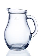 Glass jug isolated on a white background