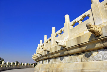 Beijing the ancient temple of Heaven marble balustrade.