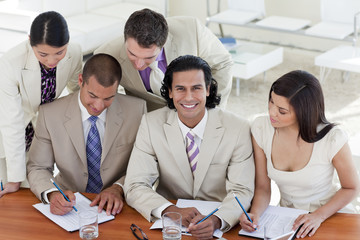 Multi-ethnic business team in a meeting