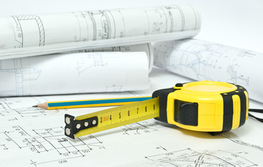 tape -measure on the drawings