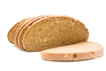 Rye bread isolated on white
