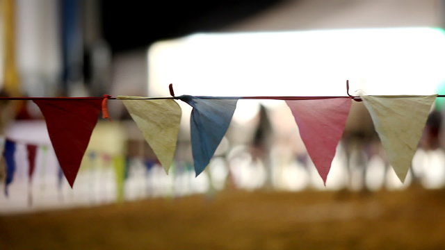 Panorama on flag barrier