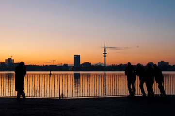 Sonnenuntergang an der Aussenalster