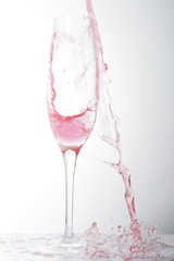 liquid in  wineglass