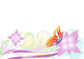 primavera fiori e farfalla