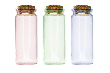 Tall color glass containers