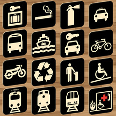 Transport icon set vector