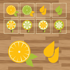 Lemon button set vector