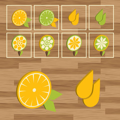 Lemon button set vector