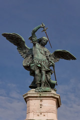 The bronze statue of Archangel Michael, Rome, Italy