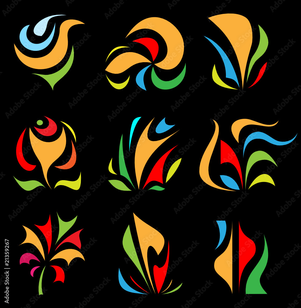 Poster Vector abstract internet icons