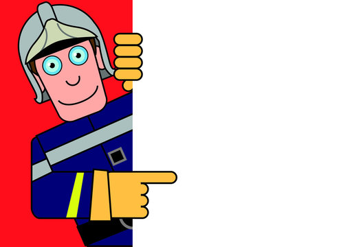 Personnage Panneau Pompier