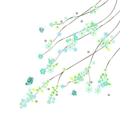 abstract branches with flowers