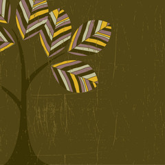 Background  with abstract grunge  tree . Vector illustration