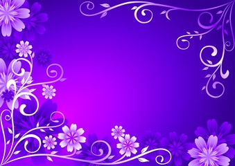Fototapeta na wymiar Violet Flowers Ornament