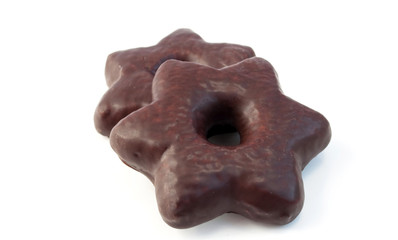 Cookies with chocolate glaze