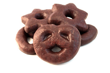 Cookies with chocolate glaze