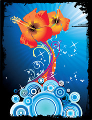 composicion floral en vector