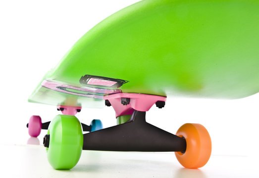 Colorful skateboard isolated on white
