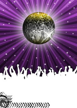 Party Flyer mit Disco Kugel