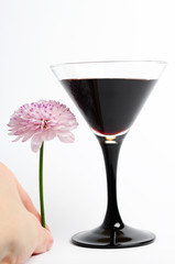 Chrysanteme und Wein