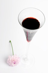 Chrysanteme und Glas