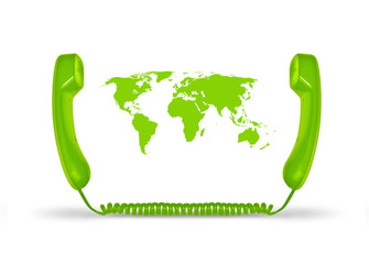 Telecommunications Concept - Talking Worldwide - Green