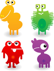 Cute monsters, vector.