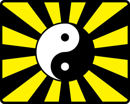 Vector Yin and Yang i-ching illustration