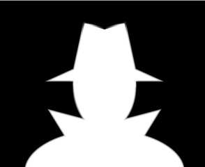 Unknown man in hat. Intruder. Spy. Stranger.