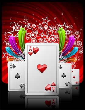 Vector casino illustration with cards