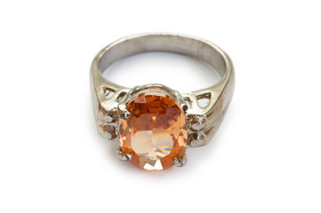 Jewellery ring isolated on the white background