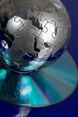 Globe puzzle with CD