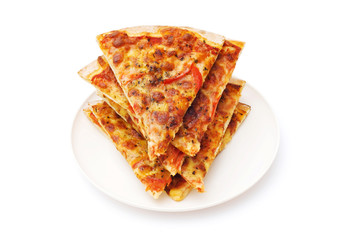 Pizza isolated on the white background