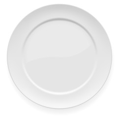 Empty white dinner plate isolated on white. - 21380843