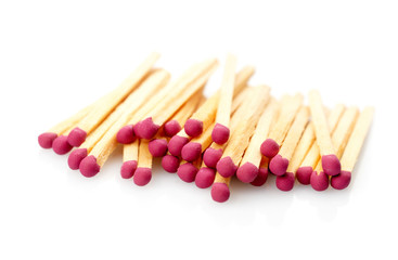 Groupe of match sticks isolated on white background