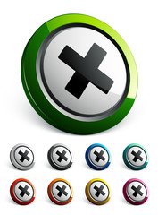 Obraz premium icône bouton internet croix