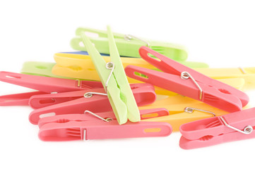 coloured clips on a white background