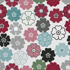 Vivid colorful repeating flower background