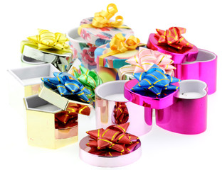 boîtes baguiers, emballages cadeaux, fond blanc