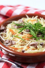 Beef stock with noodles
