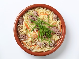 Beef soup with noodles