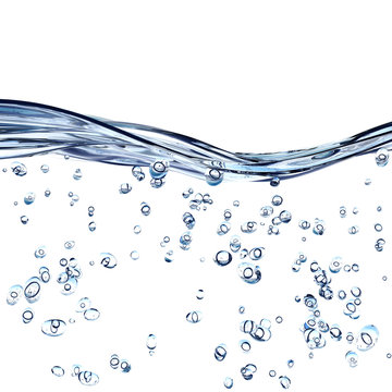 Flowing water bubbles