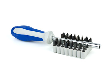 Universal screwdriver and set of bits