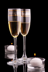 Glasses and candles
